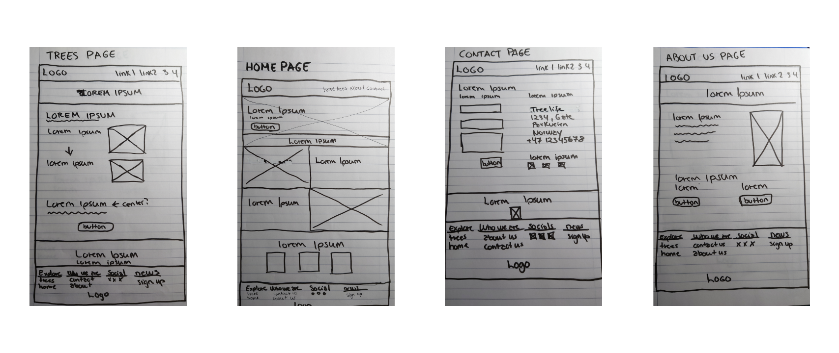 sketch of treelife pages