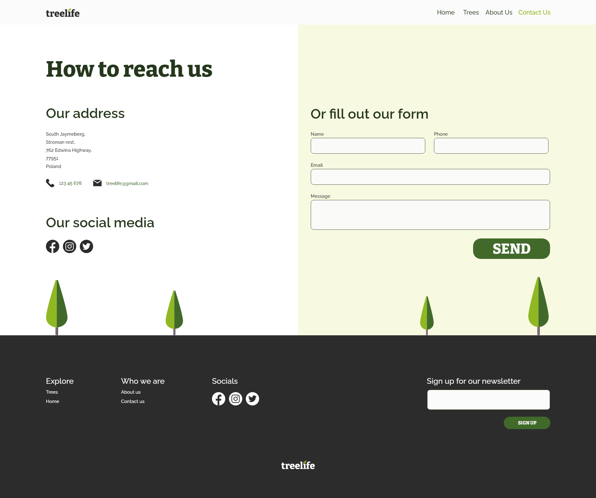 old contact us page